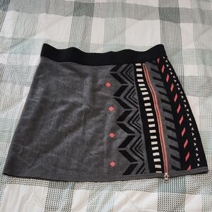 Title Nine Gray and Black Mini Skirt with Pink Accents Size Medium
